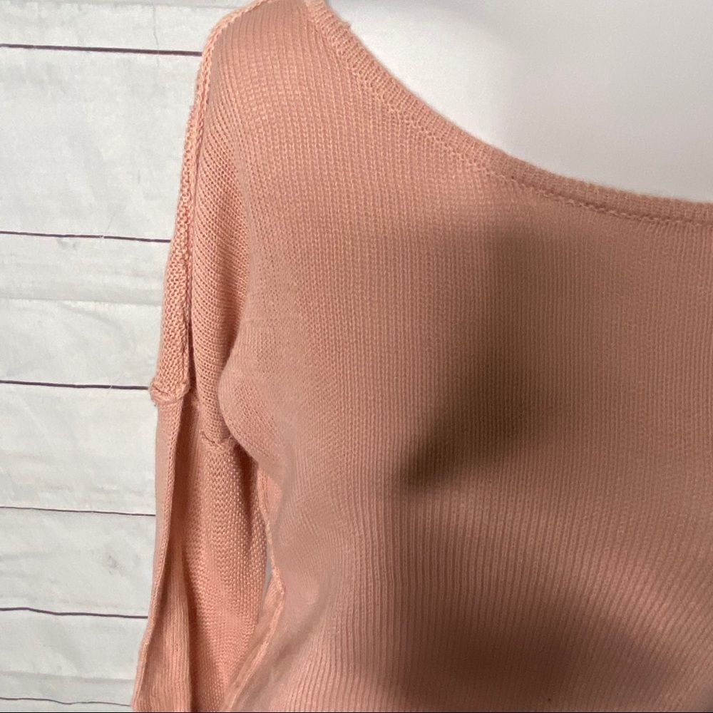 murmur dusty pink scoop neck sweater large linen - Picture 5 of 8